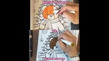 Regular markers (top) vs. alcohol markers - which is better? #coloring #christmas #art