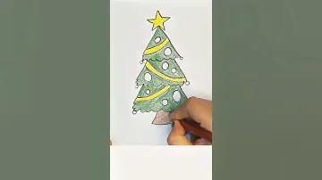 Easy Christmas Tree Drawing | How To Color Christmas Tree Step By Step For Beggeiner's..