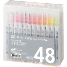 Набор маркеров с кистью Clean Color Real Brush 48 шт RB-6000AT/48V