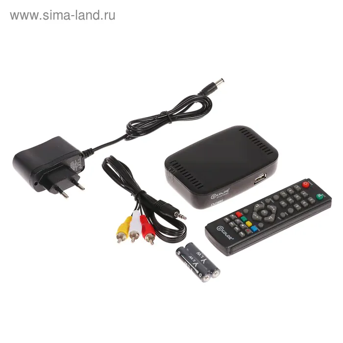 Приставка для цифрового ТВ D-COLOR DC610HD, FullHD, DVB-T2, HDMI, RCA, USB, черная