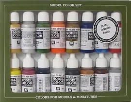 Отделочные материалы для моделирования Vallejo Model Color Set 1: Basisfarben Folkstone Basics 70101